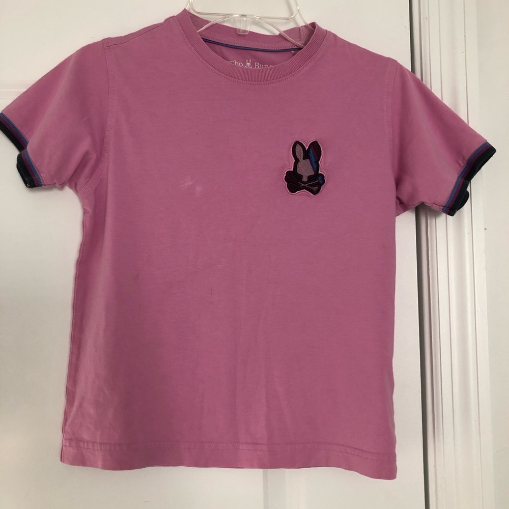 Psycho Bunny Pink Kids T-Shirt with Bunny Patch